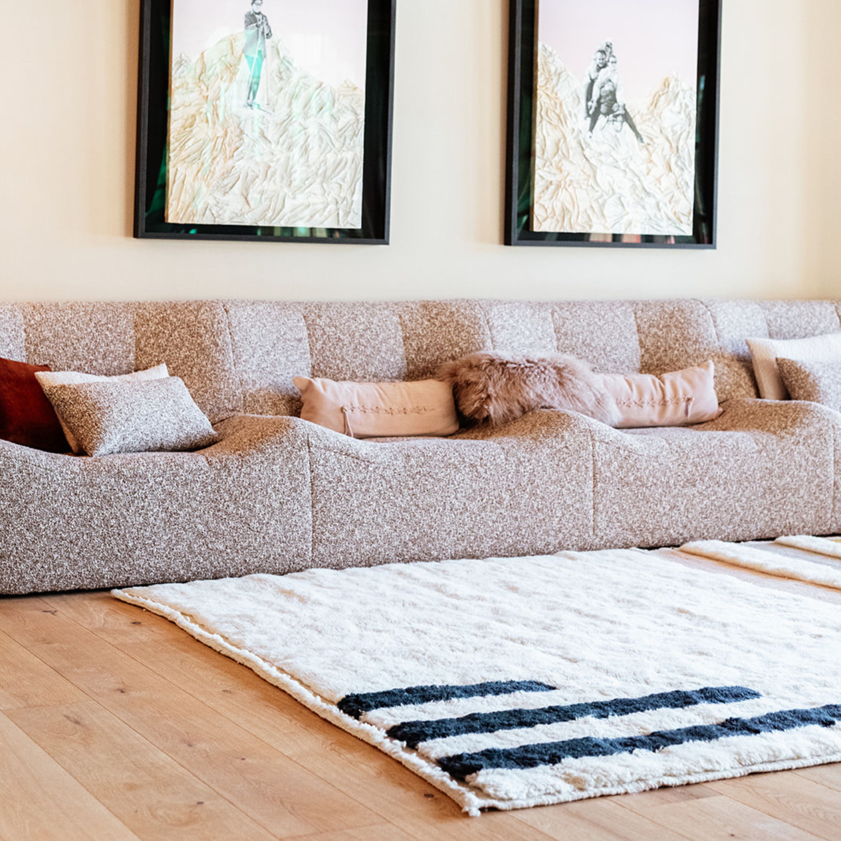 Moroccan GRACE Custom Berber Wool Rug Modern Handwoven Large Minimalist Contemporary For Sale