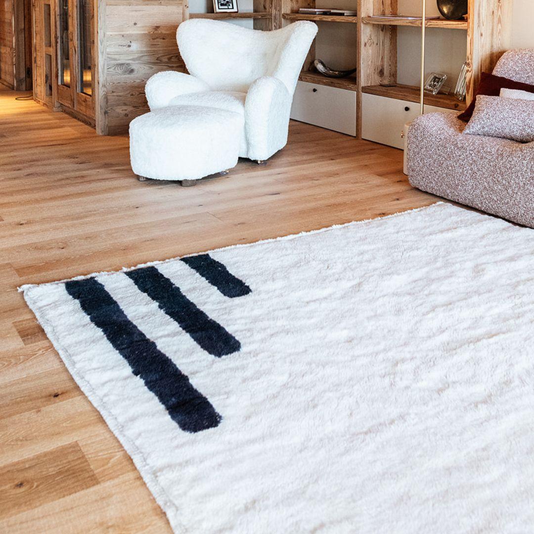 GRACE Custom Berber Wool Rug Modern Handwoven Large Minimalist Contemporary For Sale 1