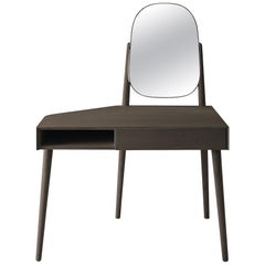 Grace Desk or Vanity by Carlo Colombo in Stained Ash with Drawer in Glass or Ash
