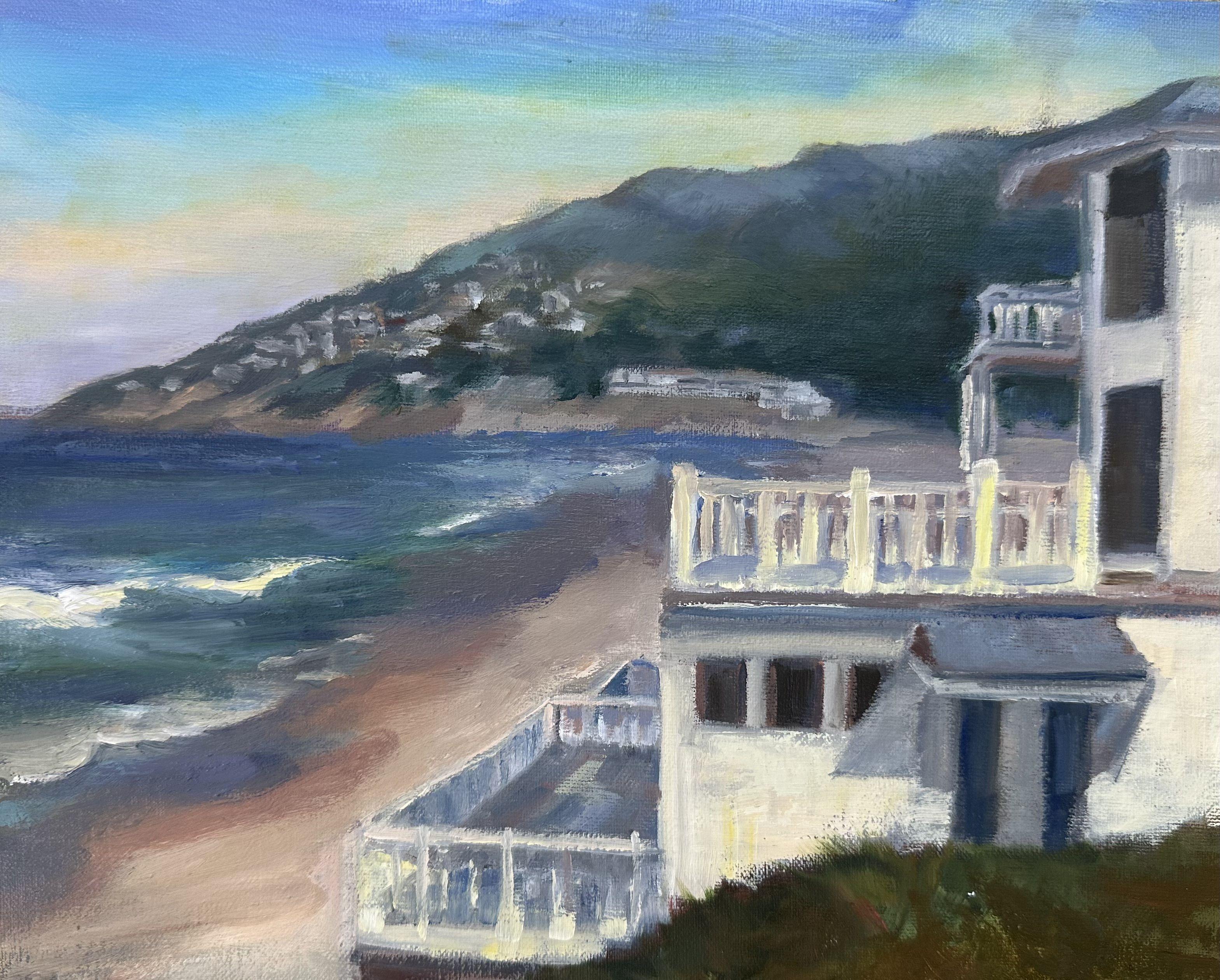 Fronte spiaggia, Pittura, Olio su tela - Painting di Grace Diehl