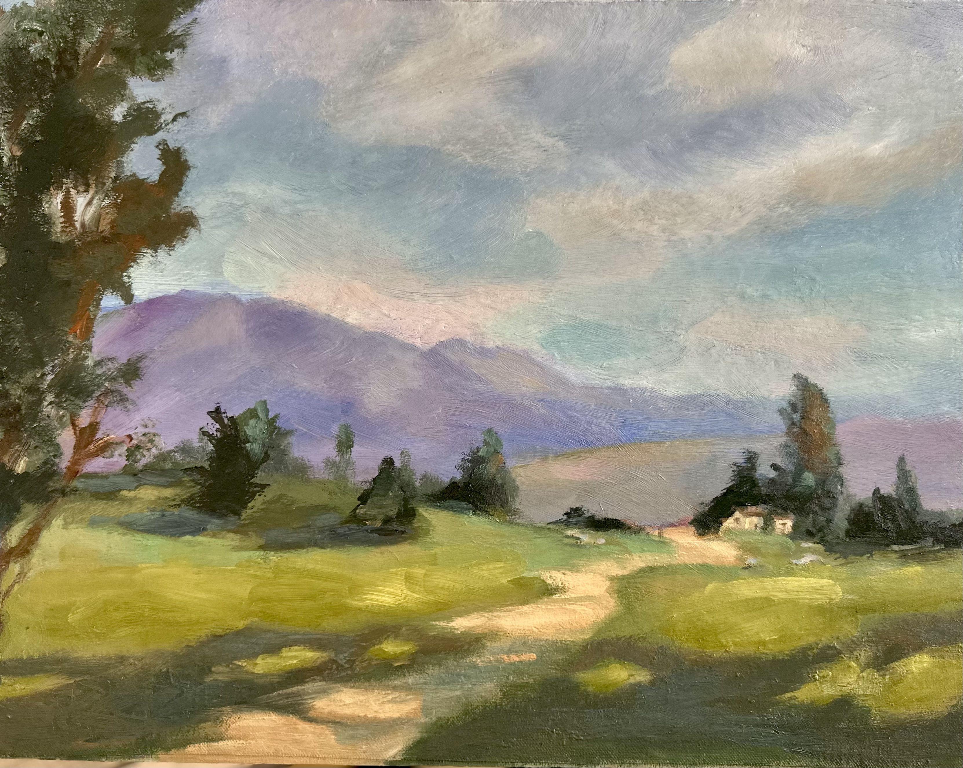 Country America, peinture sur toile - Painting de Grace Diehl