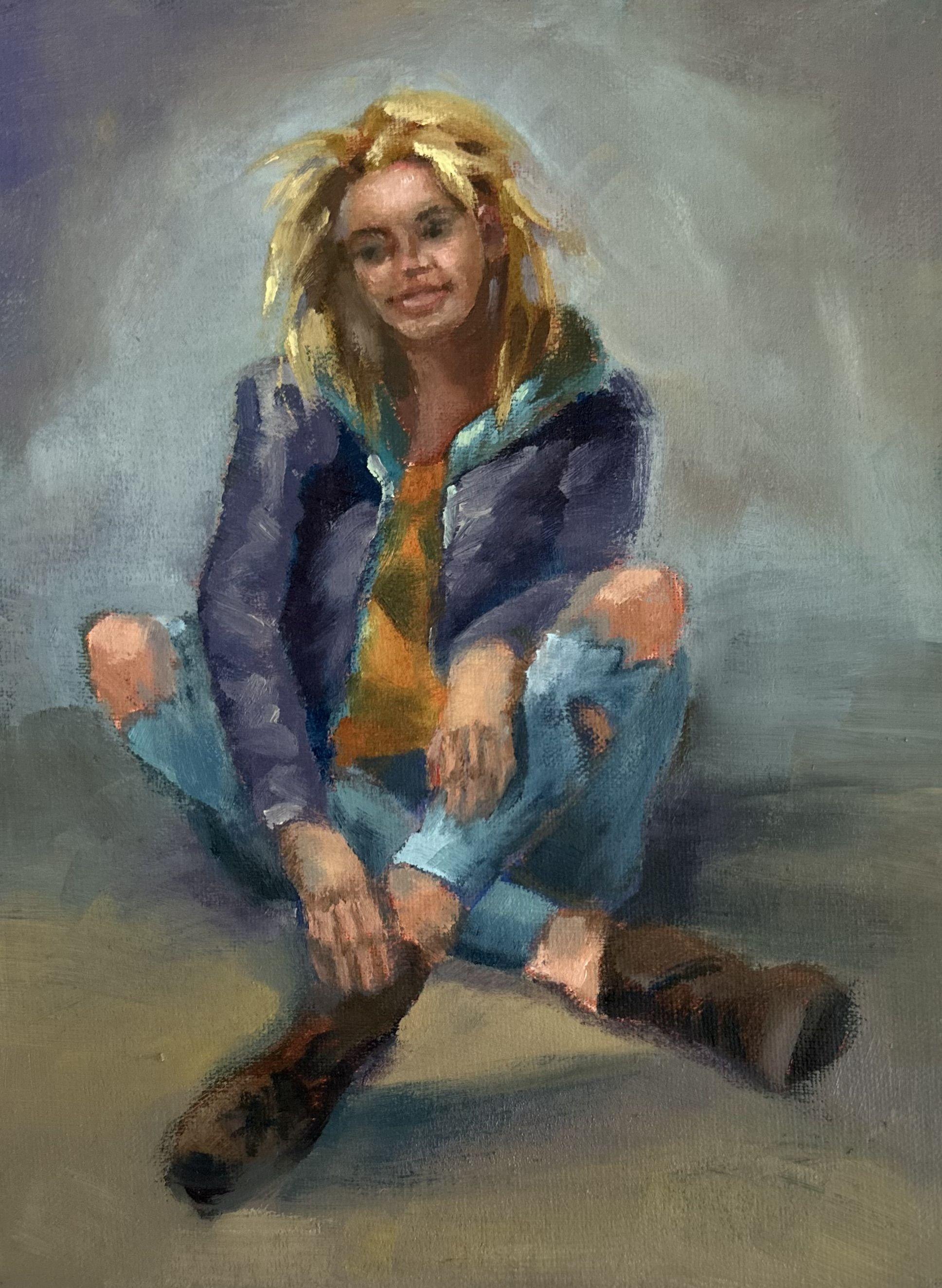 Jeans favoritos, Pintura, Óleo sobre lienzo - Painting de Grace Diehl