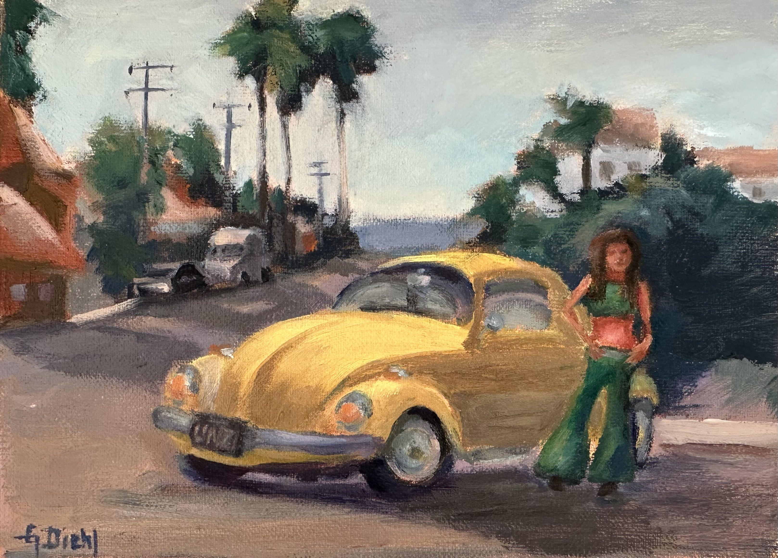 Groovy Day, Pittura, Olio su tela - Painting di Grace Diehl