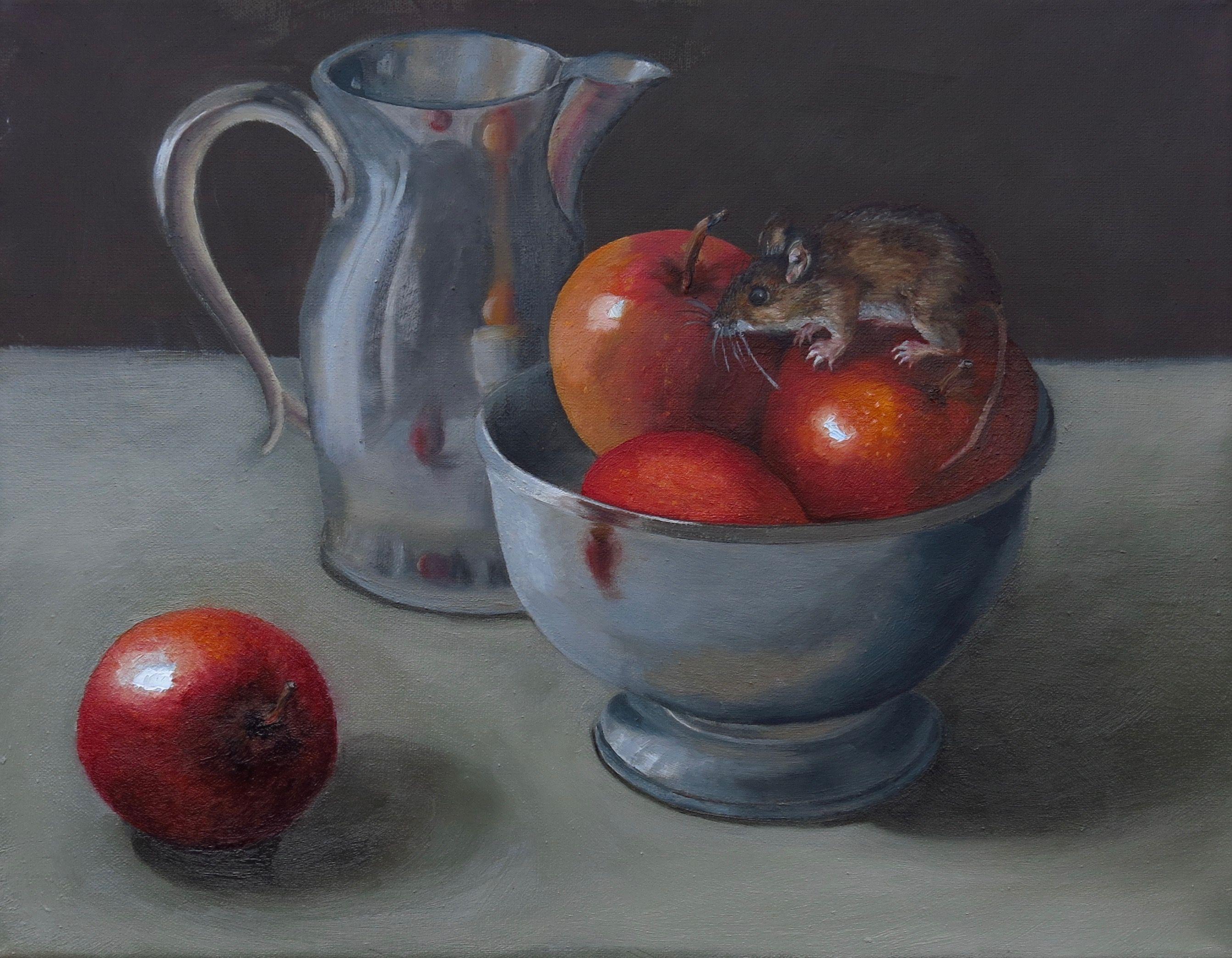Solo per curiosare, Pittura, Olio su tela - Painting di Grace Diehl