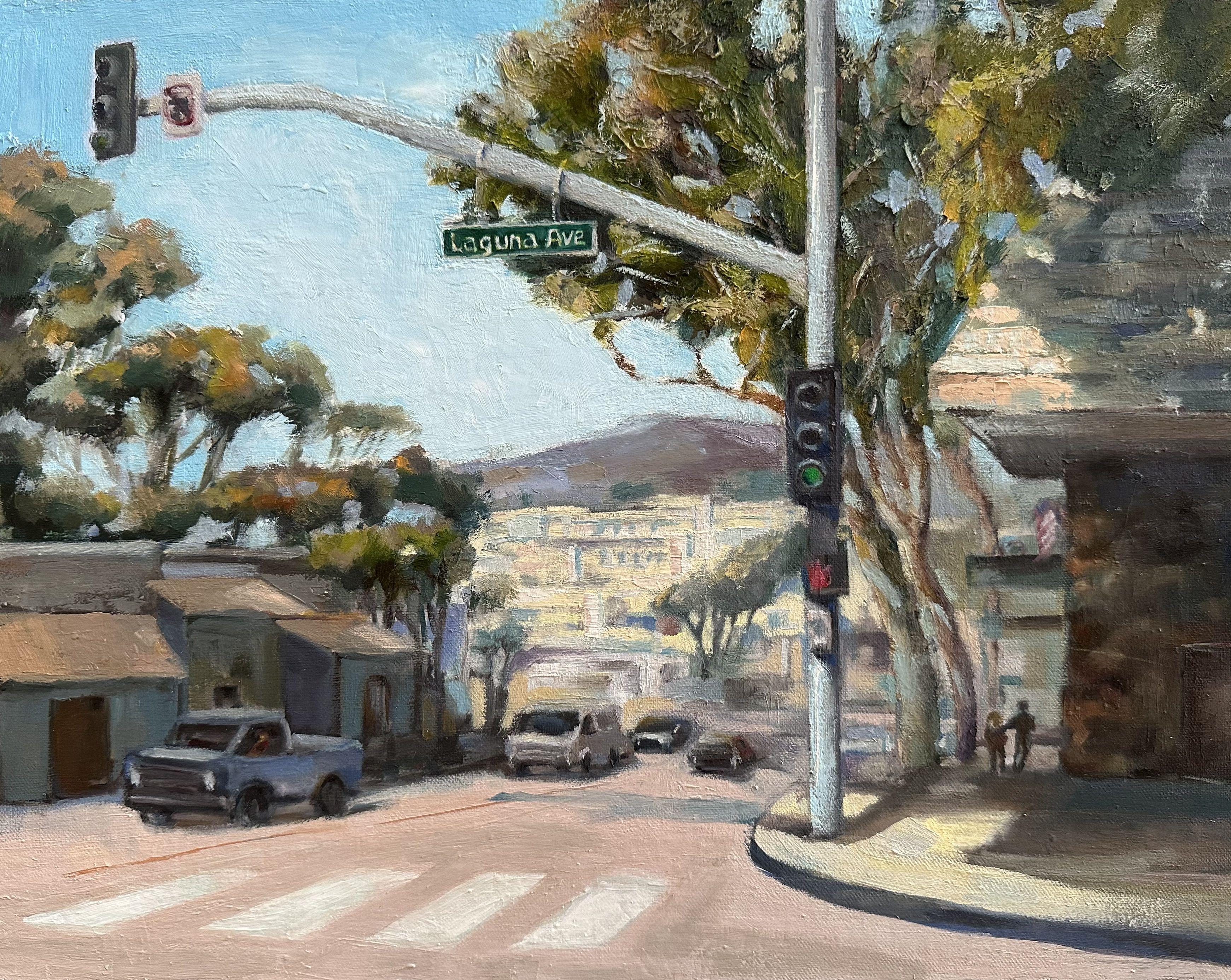 Laguna Avenue, Pittura, Olio su pannello di Wood - Painting di Grace Diehl