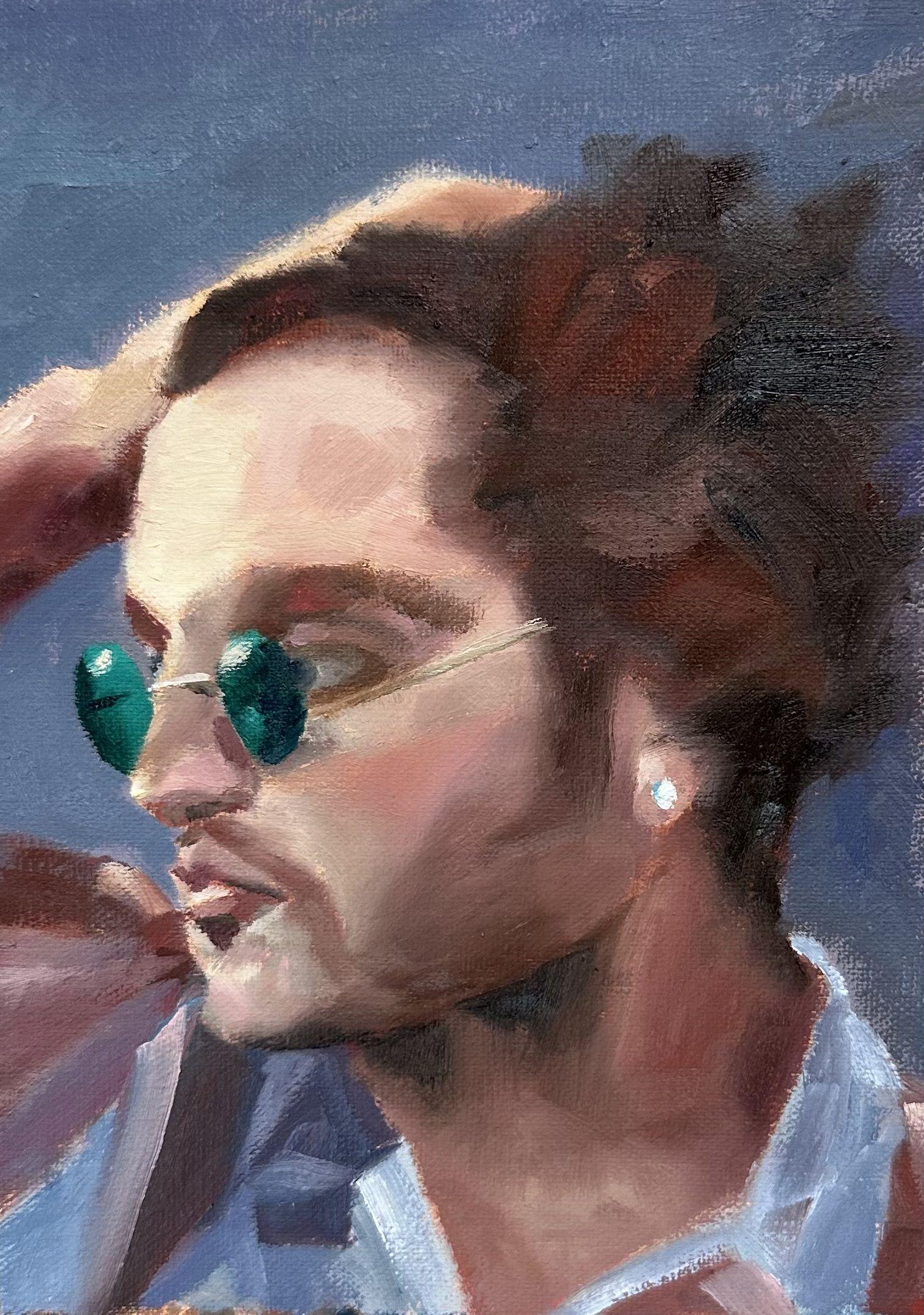 Mod Guy, Pittura, Olio su tela - Painting di Grace Diehl