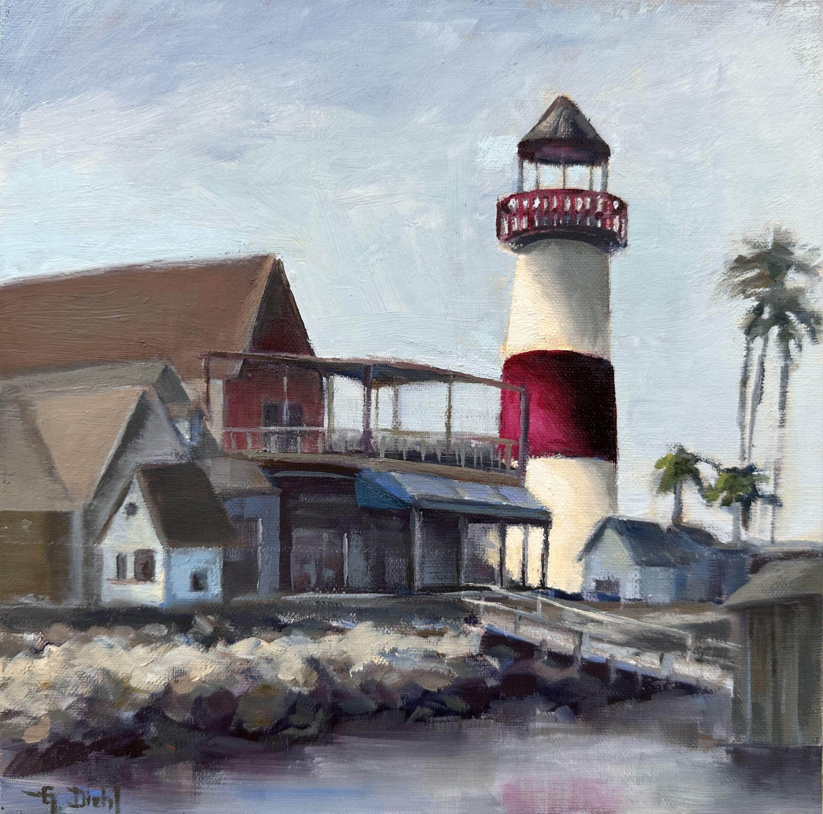 Peinture sur toile Oceanside Marina Village - Painting de Grace Diehl