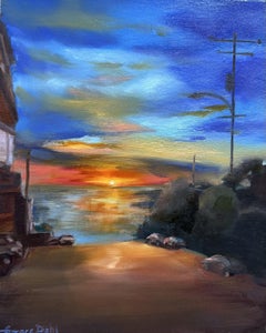 Sonnenuntergang in Laguna, Gemälde, Öl auf Leinwand