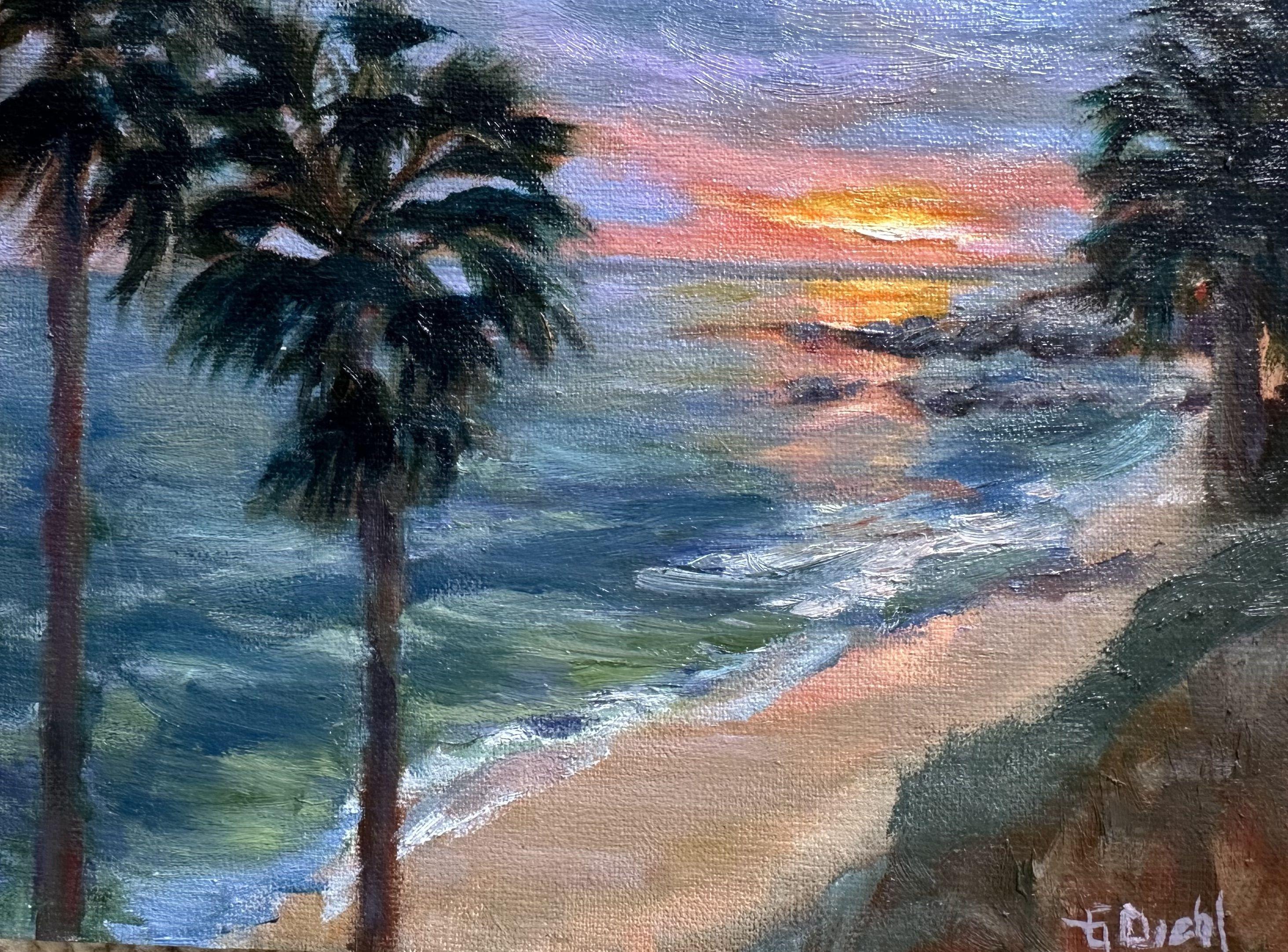 Crepuscolo calante, Pittura, Olio su tela - Painting di Grace Diehl