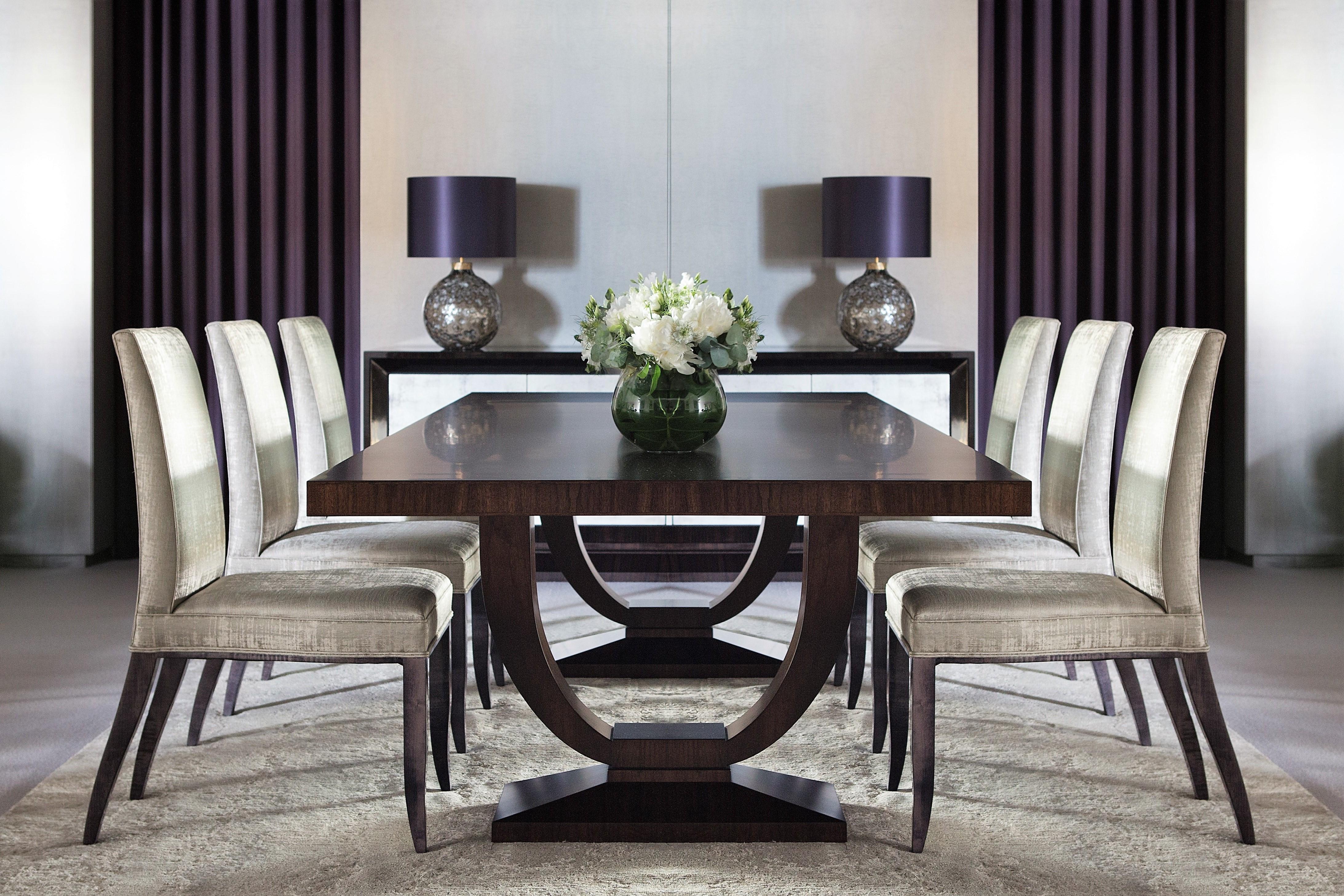 The ultimate Davidson dining table finished in sycamore stone with ebonised detailing.

With its Classic yet timeless appeal, this table is an investment to last a lifetime, exuding sophisticated Art Deco style and elegance.

For maximum glamour,