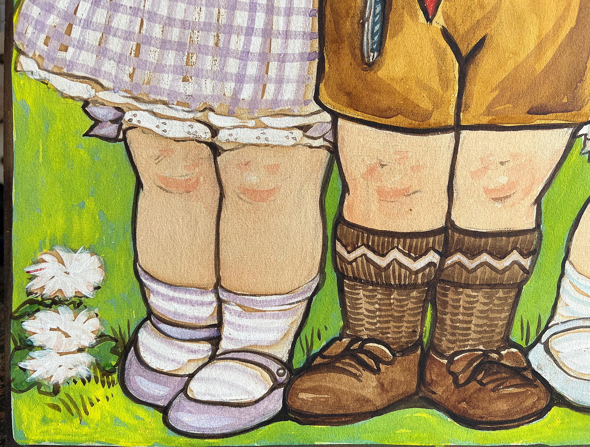 Drei Rosy Cheek-Kinder – Kinderbuchillustration.  Illustratorin  im Angebot 4