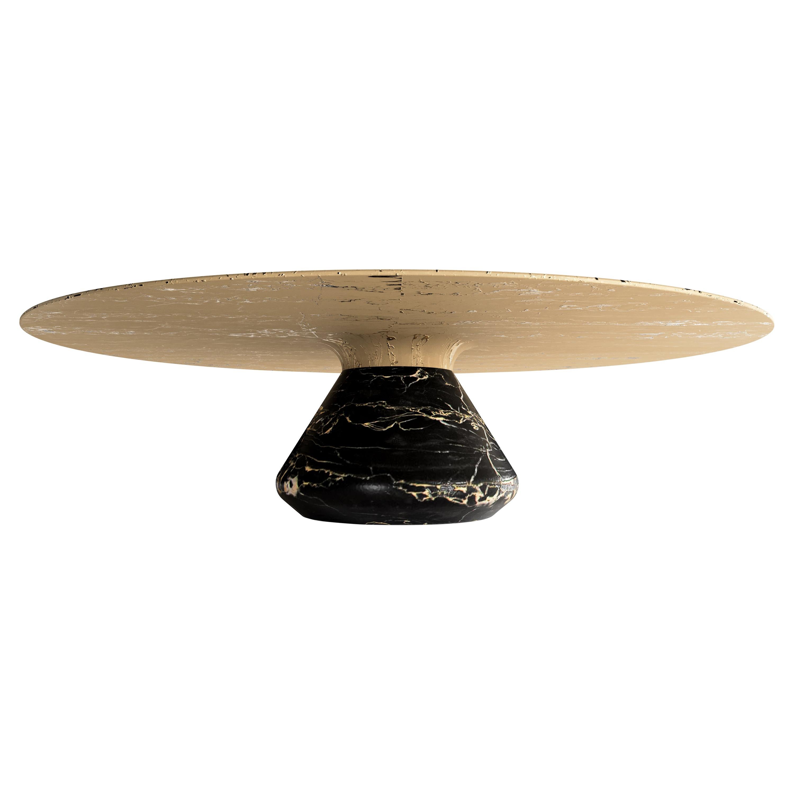 "Grace Eclipse" Center Table ft. Nero Portoro and Casted Brass For Sale