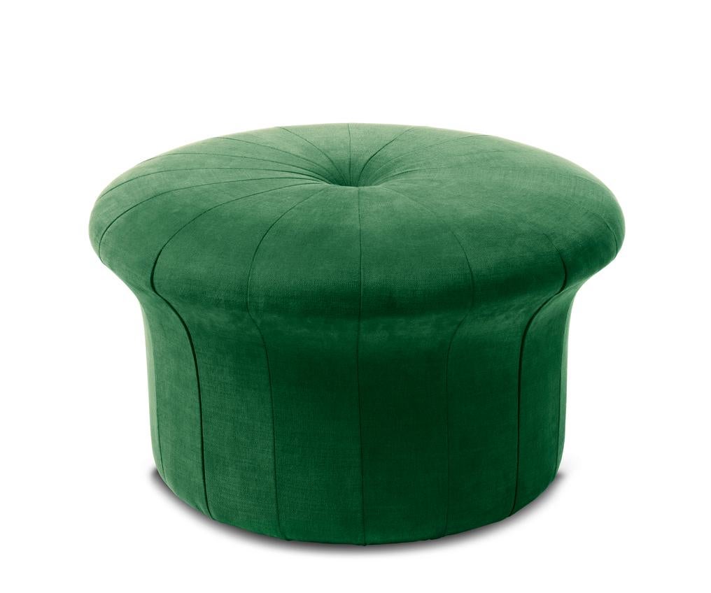 Grace Emerald Pouf by Warm Nordic
Dimensions: D77 x H 45 cm
Material: Textile upholstery, Foam, Wood.
Weight: 15.5 kg
Also available in different colours and finishes. Please contact us.

A luxurious pouffe in a sophisticated, inviting idiom,