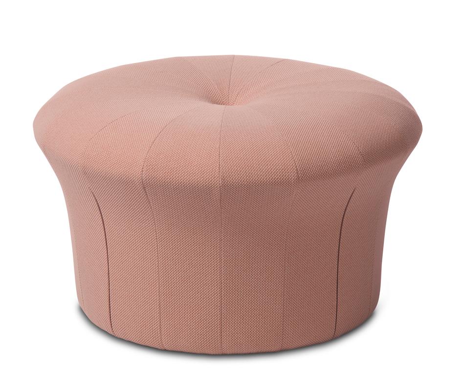 Grace Fresh peach pouf by Warm Nordic
Dimensions: D77 x H 45 cm
Material: Textile upholstery, Foam, Wood.
Weight: 15.5 kg
Also available in different colours and finishes.

A luxurious pouffe in a sophisticated, inviting idiom, created by the