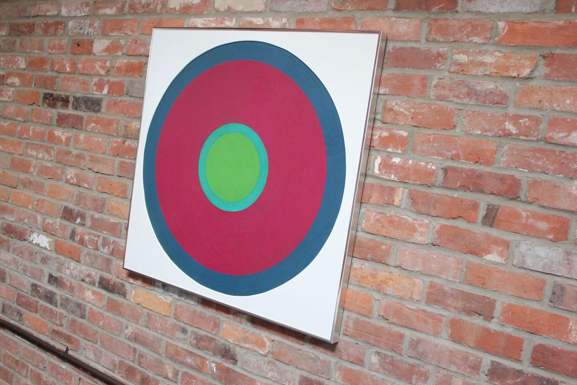 Américain « Non Objective », huile sur toile abstraite géométrique de Grace Genevra Swank en vente
