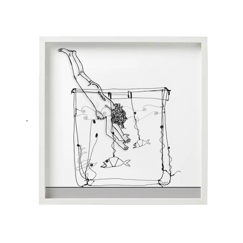 Grace Graupe-Pillard Nude Print - Diving Into Calder's Goldfish Bowl, Archival Ink, Figurative, Signed 