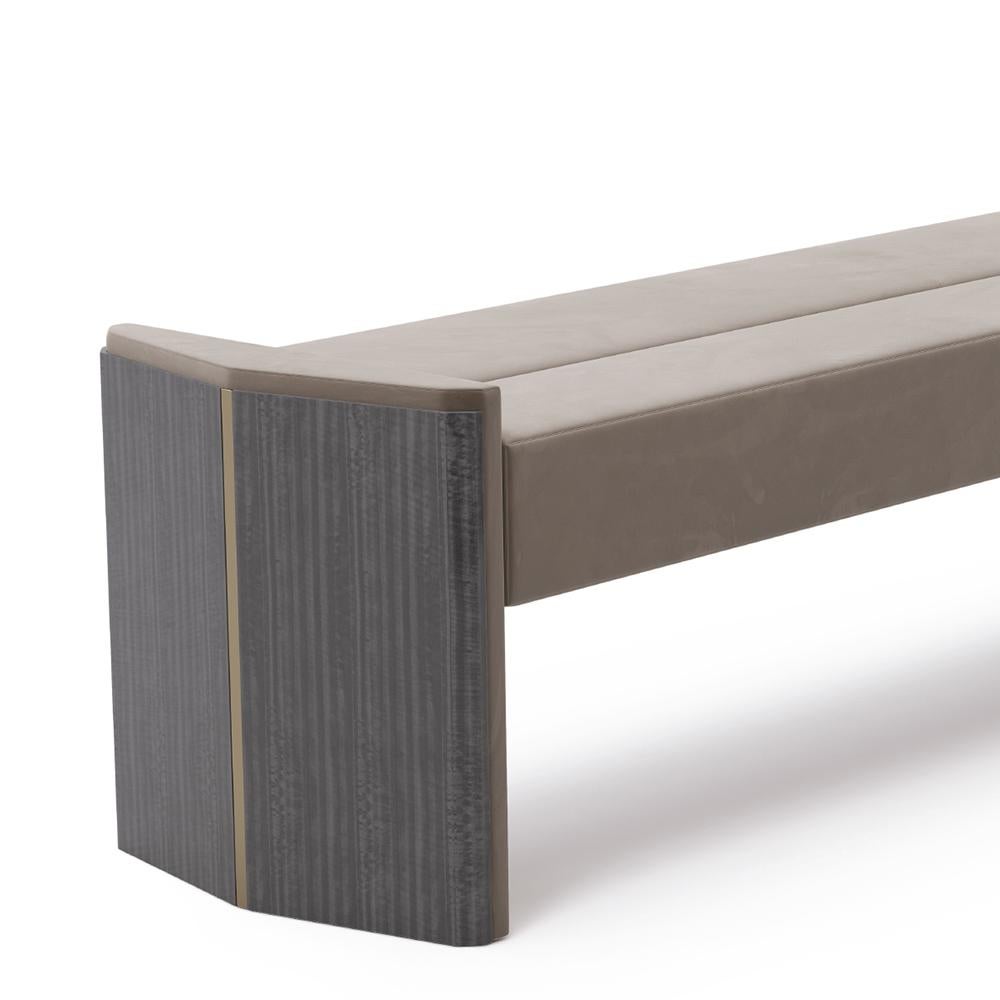 Hand-Crafted Grace Gray Bench For Sale