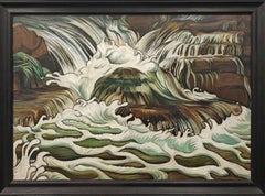"Laughing Waters" Grace Hill Turnbull, Modernist, Flowing, Dynamic Waterfall