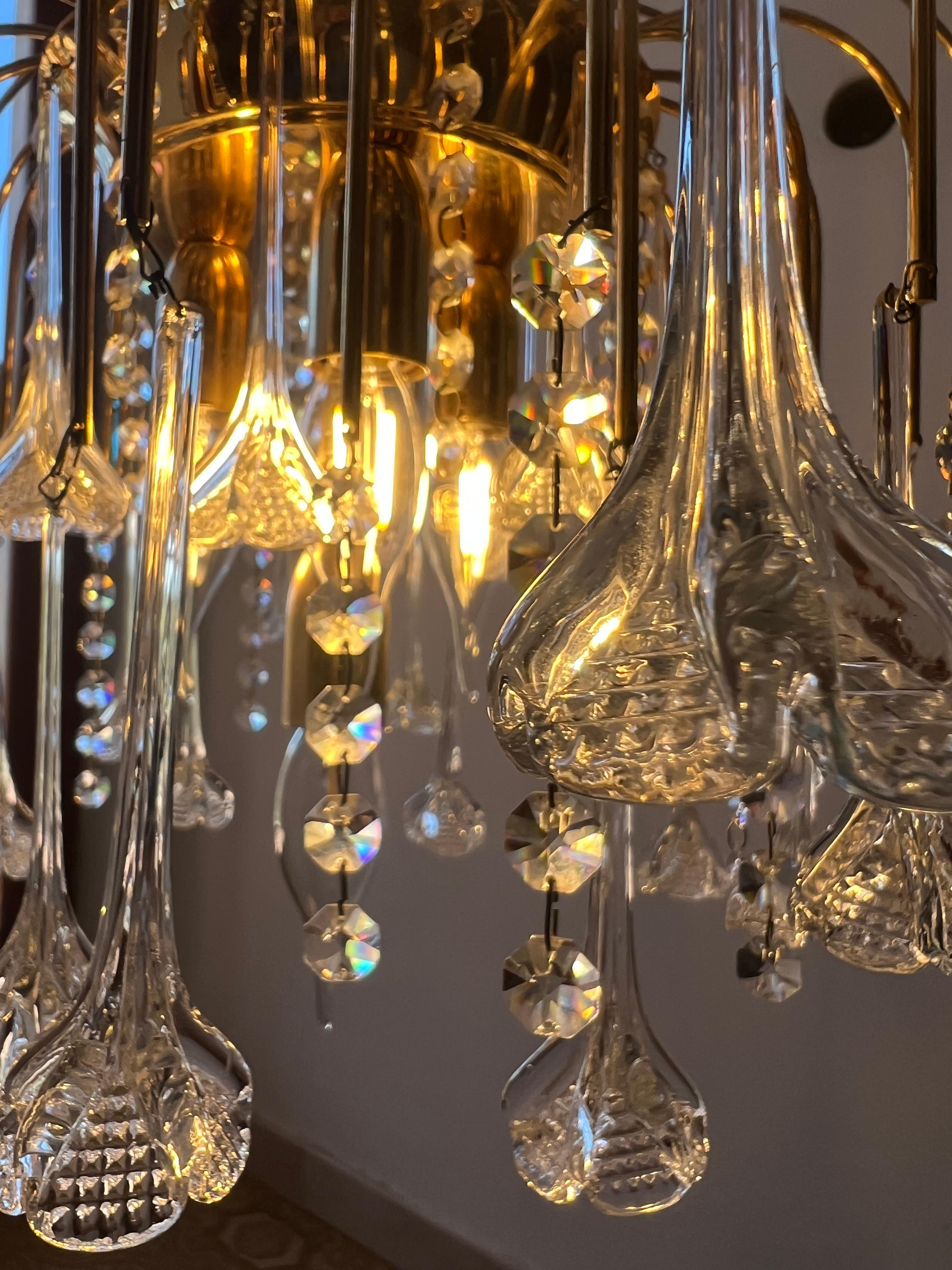 Lampadario di Murano con lacrime di Kelly Grace anni '80 in vendita 6