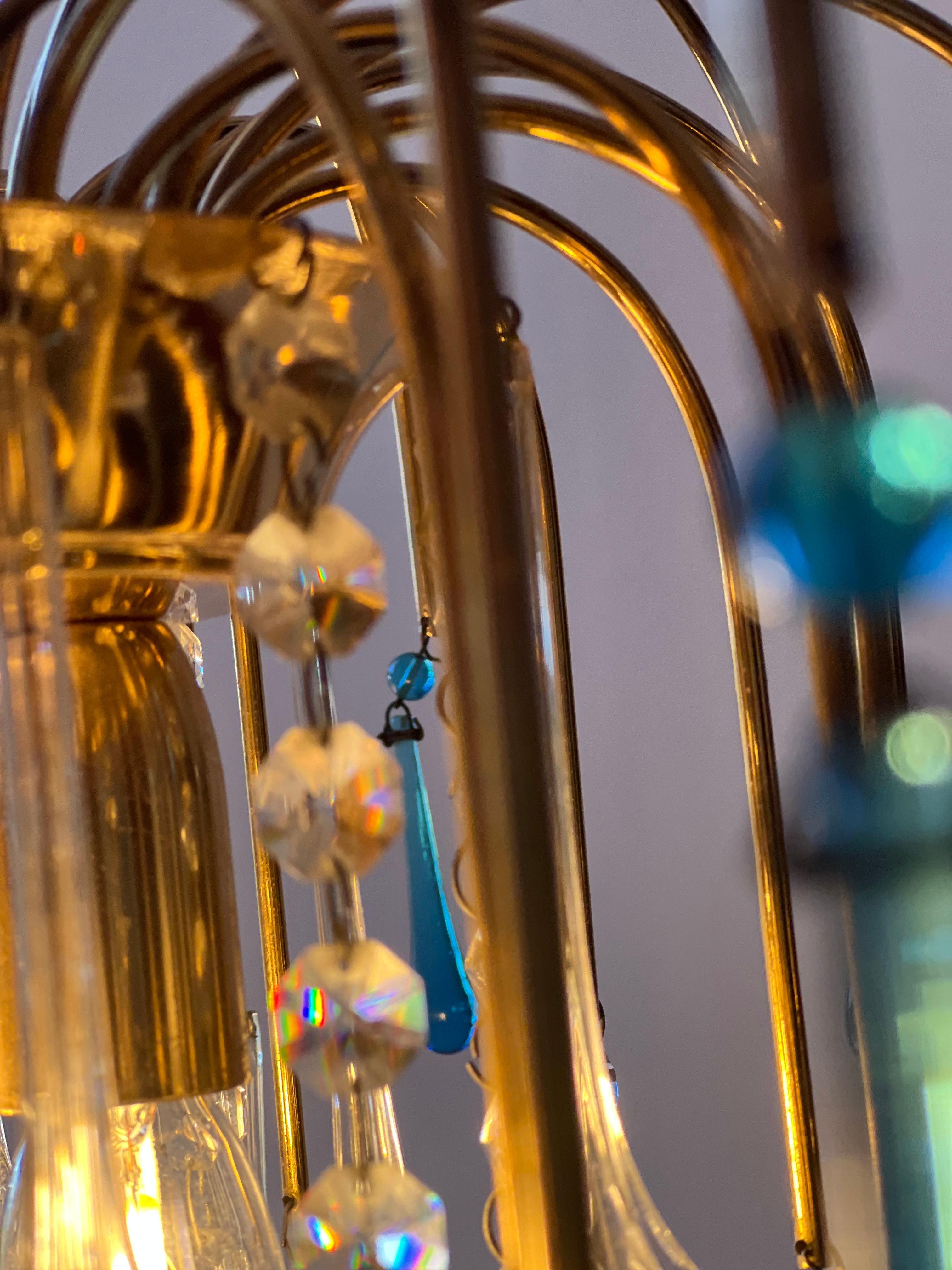 Vetro artistico Lampadario di Murano con lacrime di Kelly Grace anni '80 in vendita