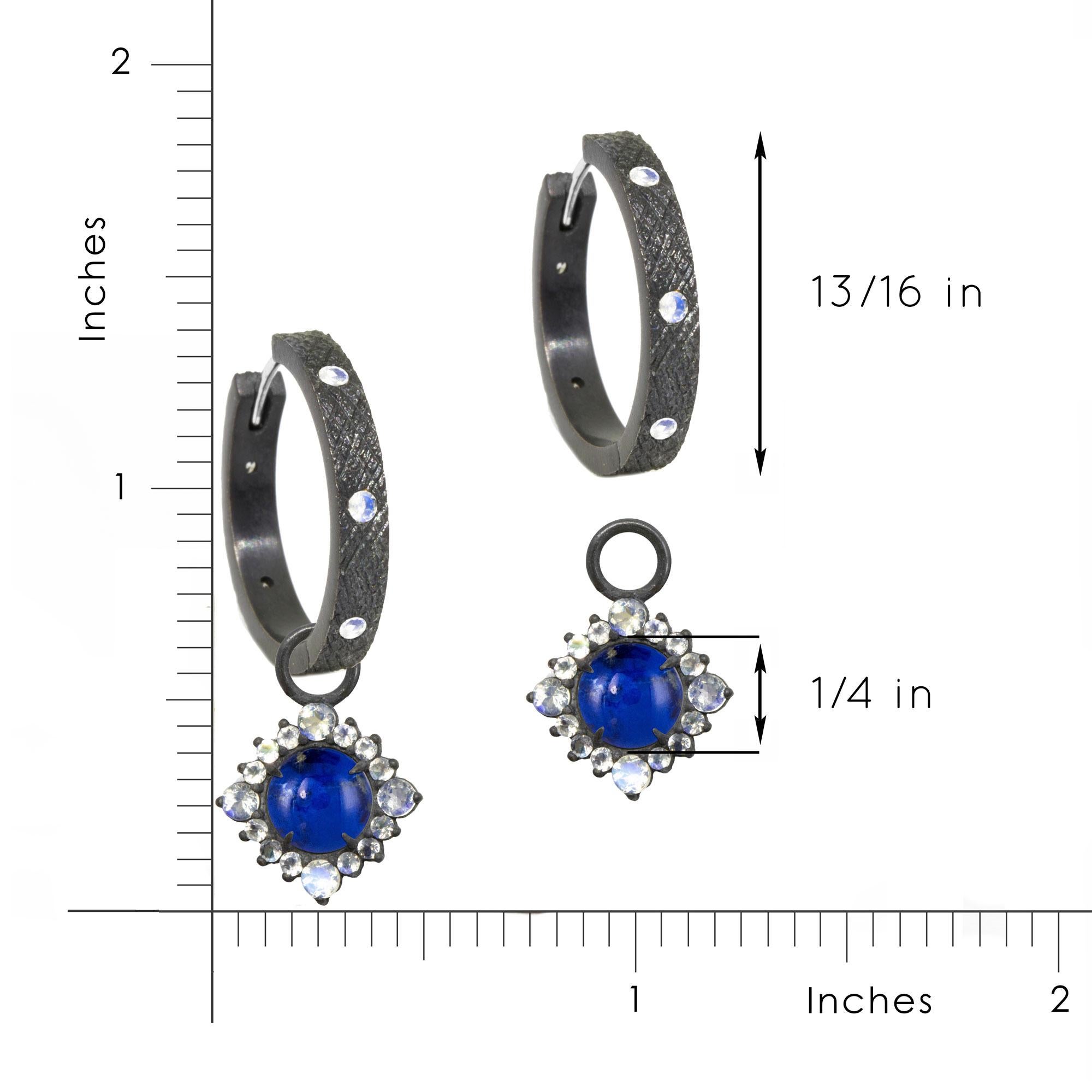 Silberne Ohrringe mit Lapislazuli für Damen oder Herren im Angebot