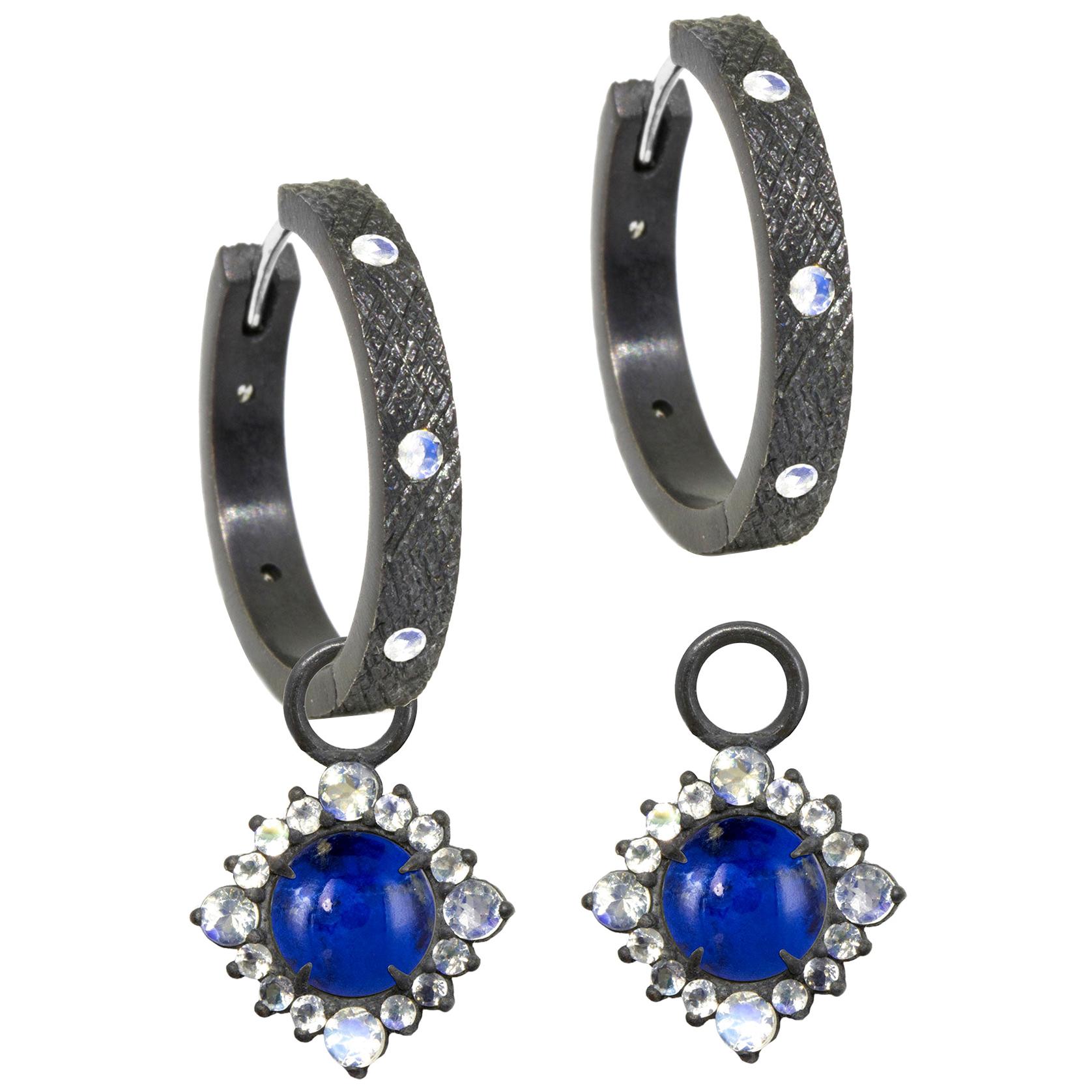 Grace Lapis Silver Earring Charms For Sale