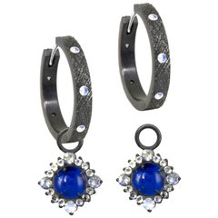 Boucles d'oreilles breloques Grace en argent et lapis