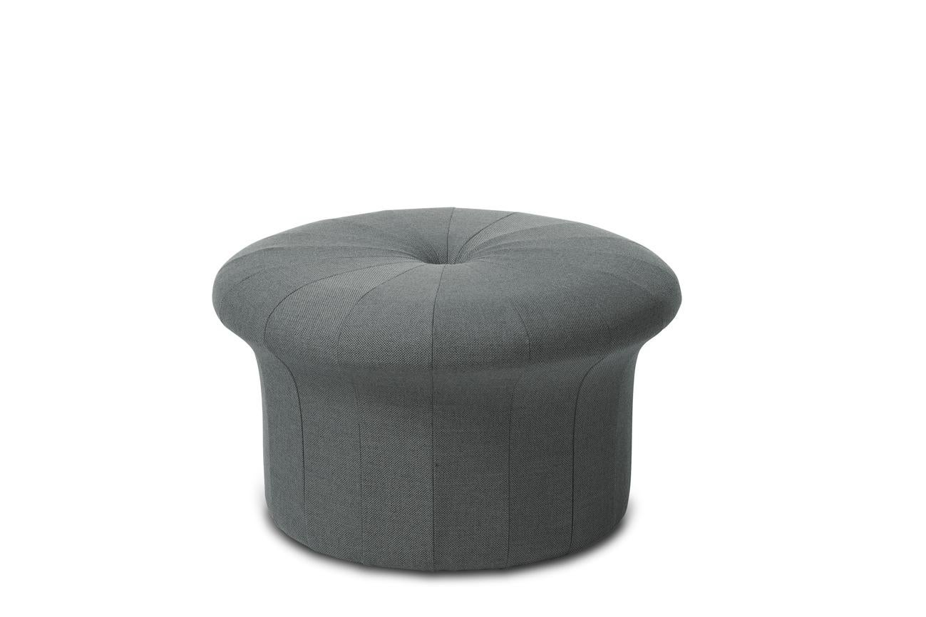 Grace light teal pouf by Warm Nordic
Dimensions: D77 x H 45 cm
Material: textile upholstery, foam, wood.
Weight: 15.5 kg
Also available in different colours and finishes. 

A luxurious pouffe in a sophisticated, inviting idiom, created by the