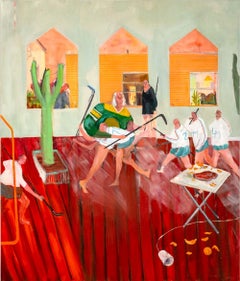 Grace Metzler Hockey Game Oil and Acrylic, 2021