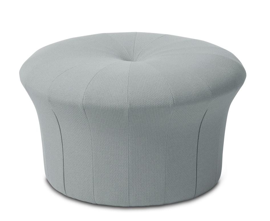 Grace minty grey pouf by Warm Nordic
Dimensions: D 77 x H 45 cm
Material: Textile upholstery, Foam, Wood.
Weight: 15.5 kg
Also available in different colours and finishes.

A luxurious pouffe in a sophisticated, inviting idiom, created by the