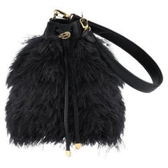 Grace Pouch Small Black Ostrich Feathers
