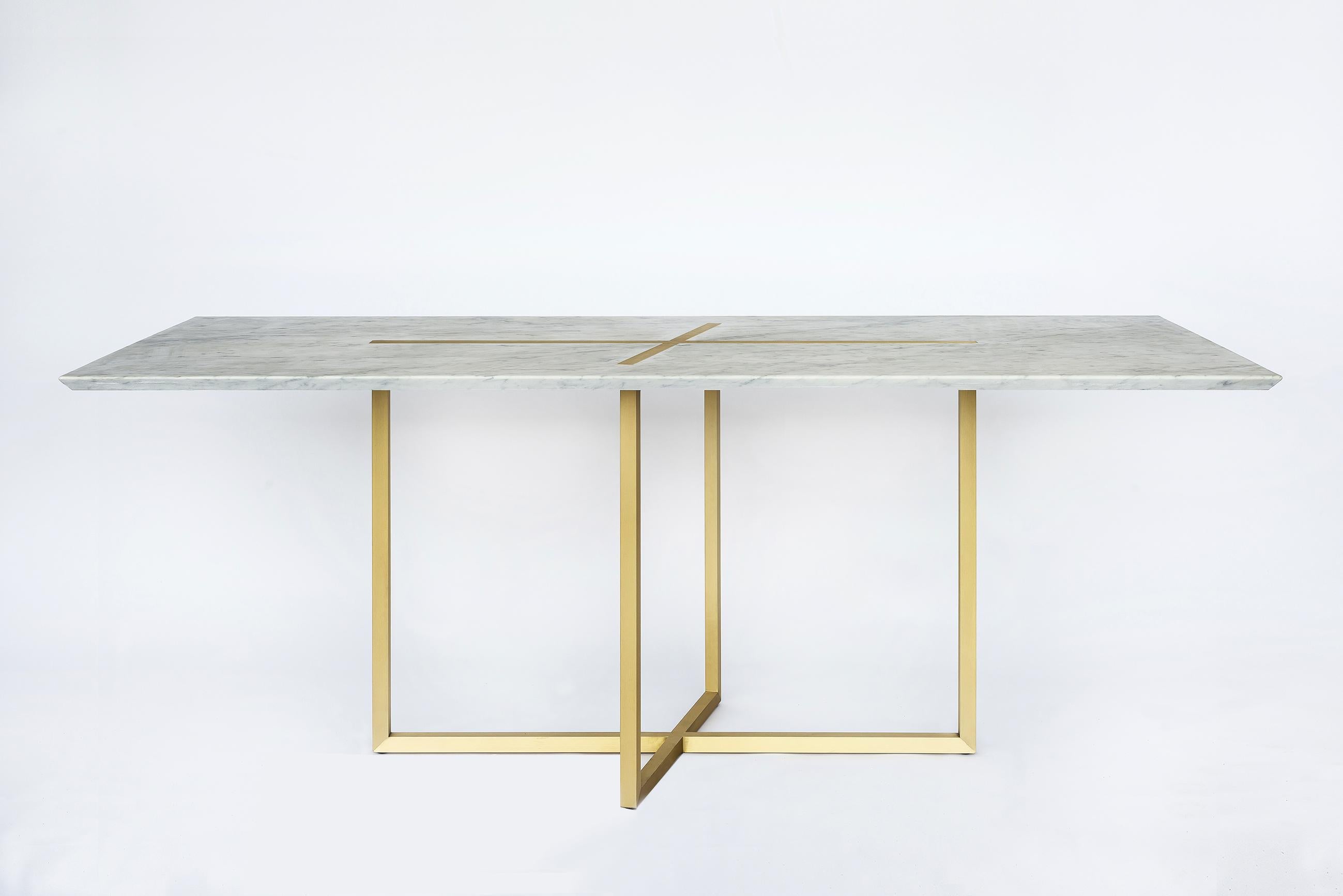 Grace Table in Brass and Carrara Marble, Made in Italy In New Condition For Sale In Firenze, IT