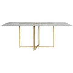 Grace Table in Brass and Carrara Marble, Made in Italy