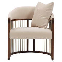 GRACE Urban Armchair in Walnut Structure and Brass Details
