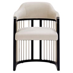 Grace Urban Dining Chair, Massivholz & Lack Messing, Modernes Design