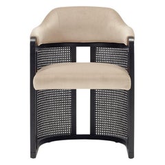 Sedia da pranzo GRACE VINTAGE con canna nera