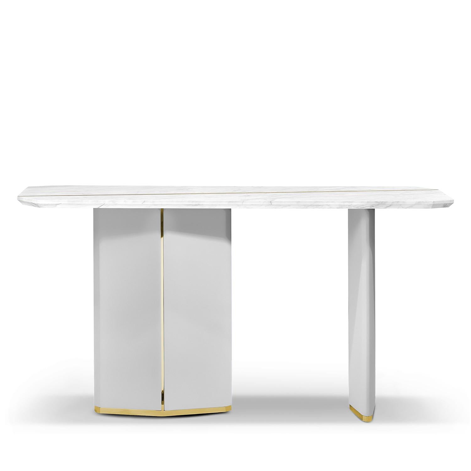 Grace White Marble Console Table In New Condition For Sale In Paris, FR