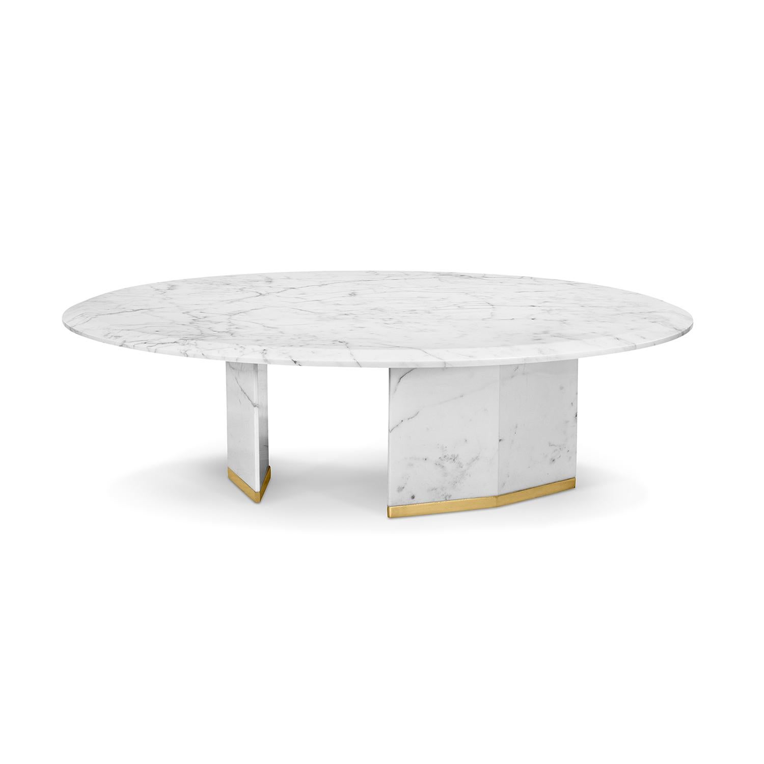 Table basse en marbre blanc Grace Set of 2 Neuf - En vente à Paris, FR
