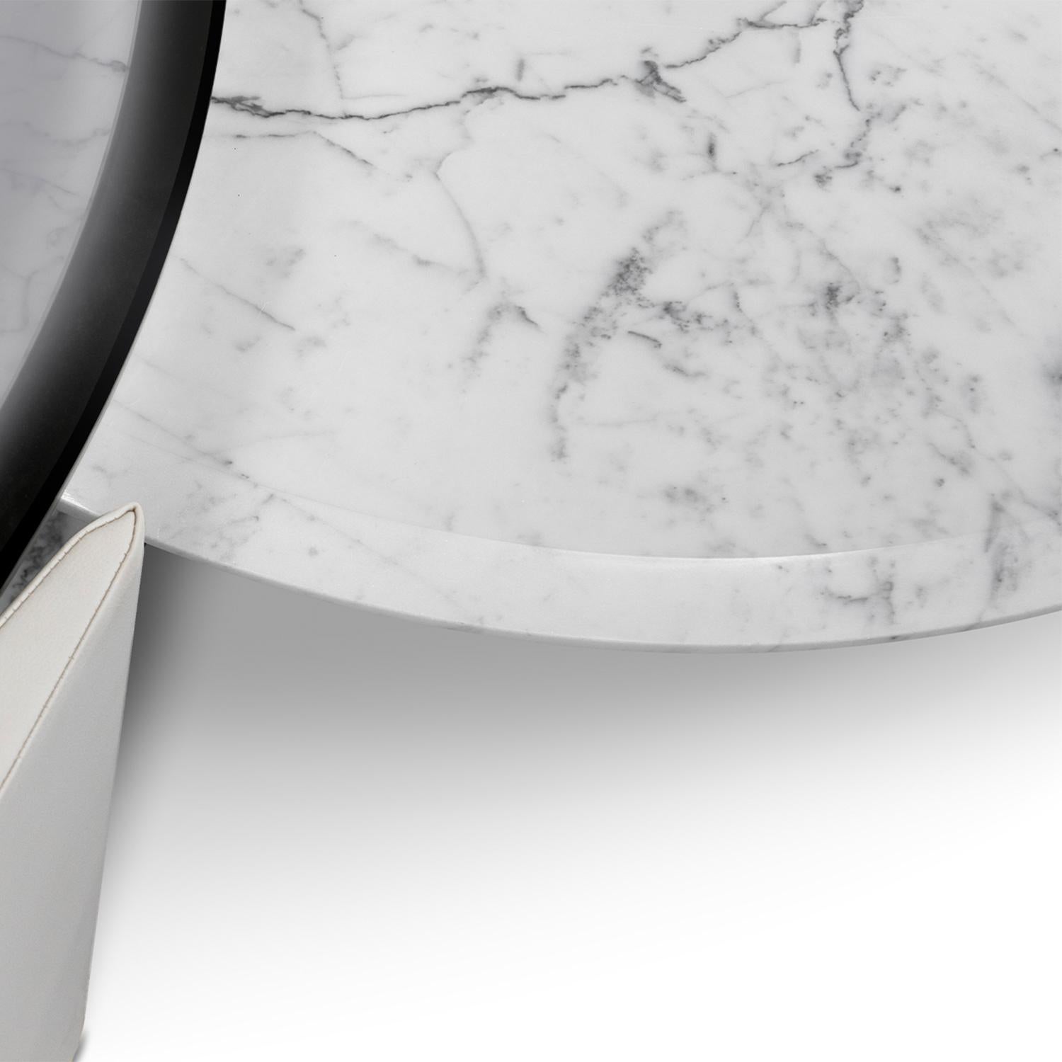 Table basse en marbre blanc Grace Set of 2 en vente 1