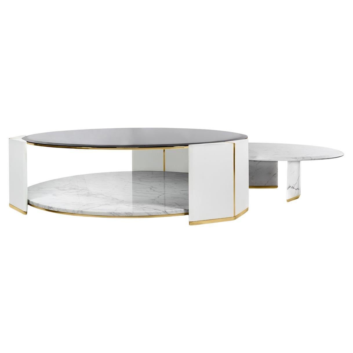 Grace Weißer Marmor 2er-Set Couchtisch