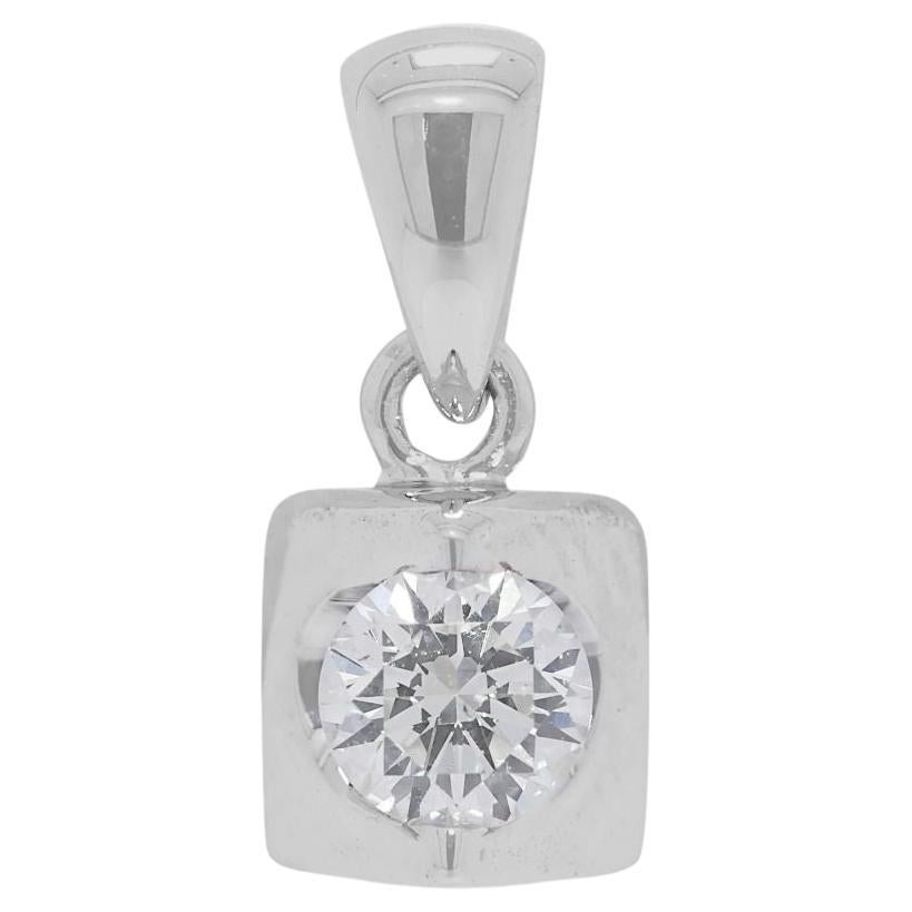 Graceful 0.19ct Natural Diamond Pendant in 18K White Gold