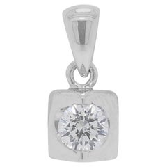 Graceful 0.19ct Natural Diamond Pendant in 18K White Gold