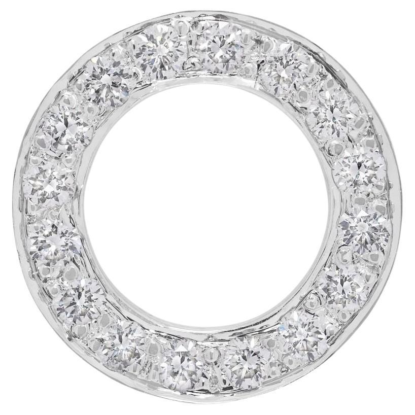 Graceful 0.4ct Natural Diamond Pendant in 18K White Gold