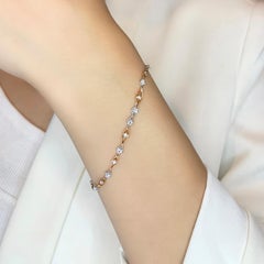 Graceful 0.80ct Natural Diamond Bracelet in 18K Two-Toned Gold