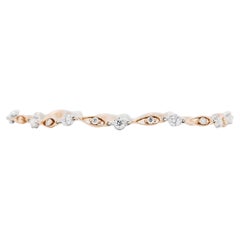 Graceful 0.80ct Natural Diamond Bracelet in 18K Two-Toned Gold