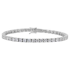 Graceful 10.08ct Diamonds Tennis Bracelet in 18k White Gold - IGI Certified