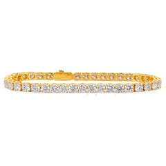 Grazioso bracciale tennis con 13,36 carati di diamanti in oro giallo 18 carati - Certificato IGI