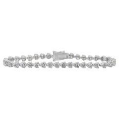 Gracieux bracelet de tennis en or blanc 18k serti de 8.00ct de diamants - certifié IGI