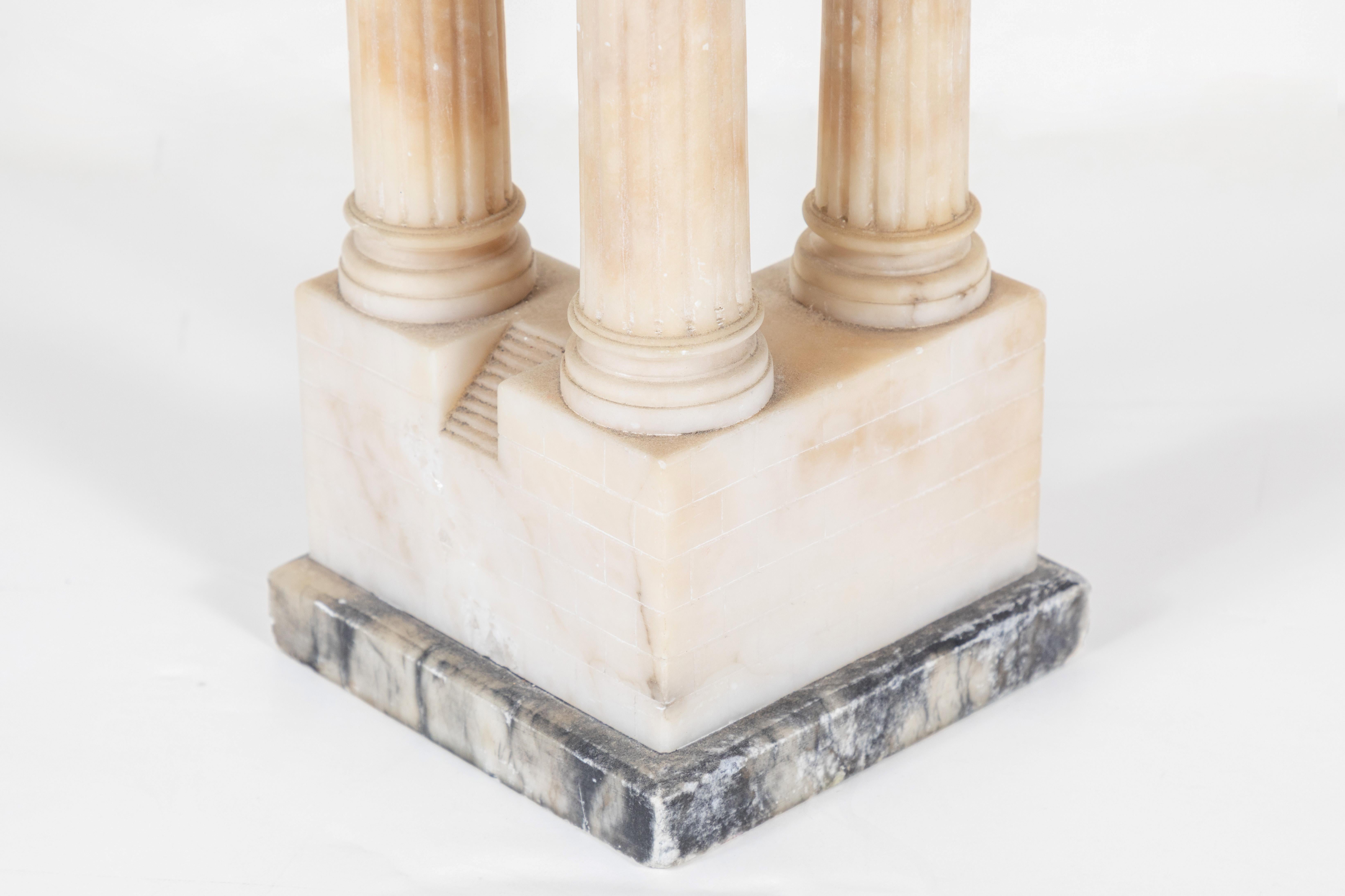 Early 20th Century Graceful, Alabaster, Architecture Model
