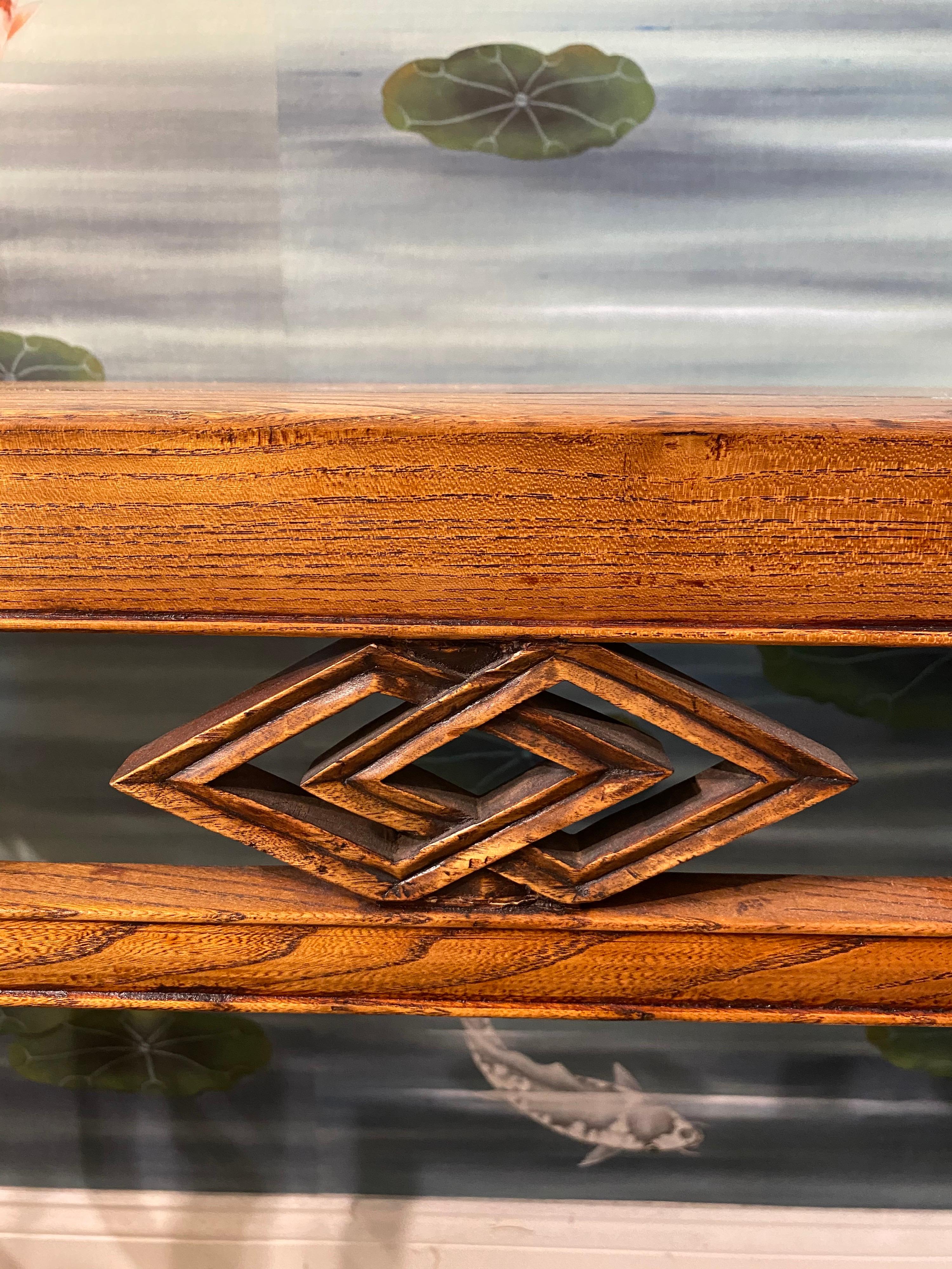 Carved Graceful Antique Chinese Wood Console Table For Sale